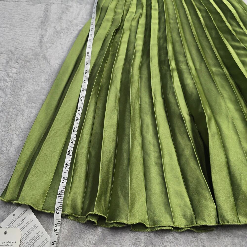 Abercrombie & Fitch Green Pleated Maxi Dress Sz S Cutout Open Back Wedding Guest - Picture 9 of 13